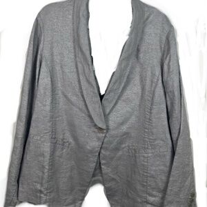 Eileen Fisher Grey Twinkle Linen Jacket Blazer Size 2X - ECU